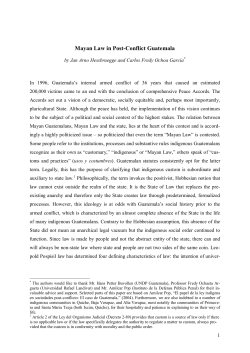 Mayan Law in Post-Conflict Guatemala