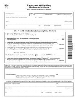 Employee`s Withholding Allowance Certificate