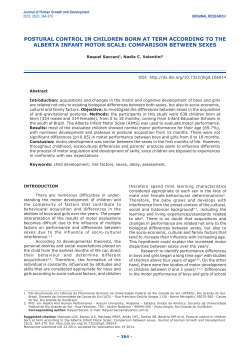 Postural control in children born at term according to the alberta