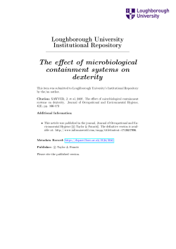 The e ect of microbiological containment systems on dexterity