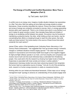 The Energy of Conflict and Conflict Resolution