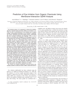 Prediction of Eye Irritation from Organic Chemicals Using Membrane