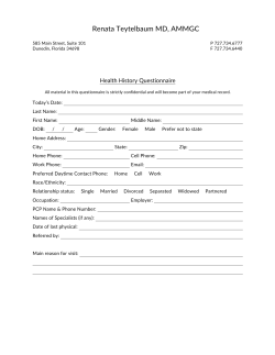 Health Questionnaire - Renata Teytelbaum MD