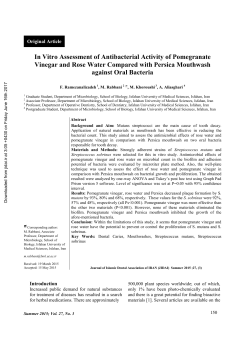 In Vitro Assessment of Antibacterial Activity of Pomegranate Vinegar