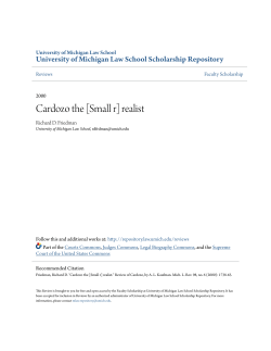 Cardozo the [Small r] realist - University of Michigan Law School