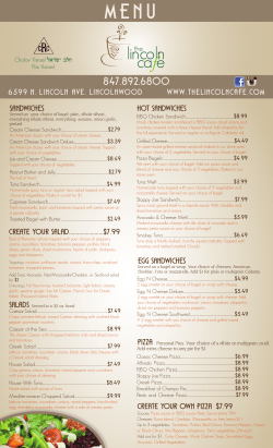 Menu - The Lincoln Cafe