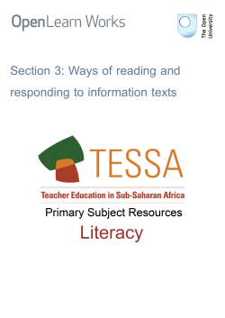 Section 3: Ways of reading and responding to information texts