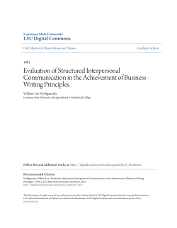 Evaluation of Structured Interpersonal Communication in the