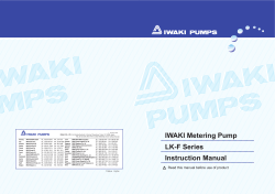 IWAKI Metering Pump LK-F Series Instruction Manual
