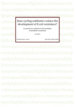 Does cycling antibiotics reduce the development of E.coli resistance?
