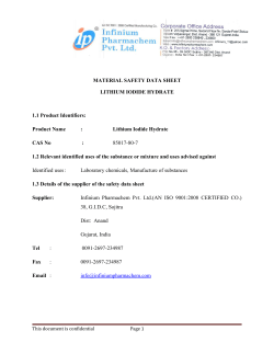 MSDS - Infinium Pharmachem Pvt. Ltd