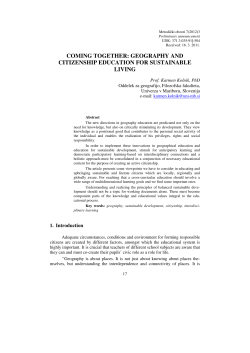 COMING TOGETHER: GEOGRAPHY AND CITIZENSHIP