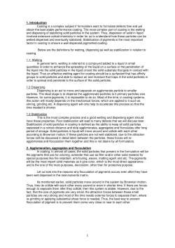 1. Introduction Coating is a complex subject if formulators want to