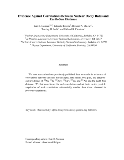 Evidence Against Correlations Between Nuclear