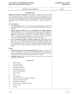 Commercial Lease - The Law Society of British Columbia