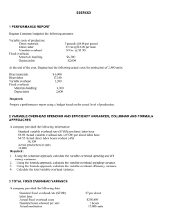 ESERCIZI 1 PERFORMANCE REPORT