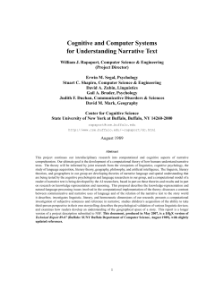 Cognitive and Computer Systems for Understanding Narrative Text