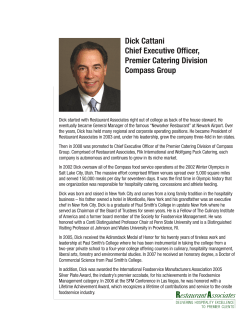 Dick Cattani Chief Executive Officer, Premier Catering