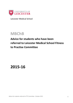 Advice to students referred to the Fitness to Practise Committee