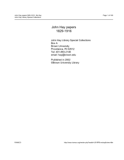 John Hay papers 1829-1916 - Brown University Library
