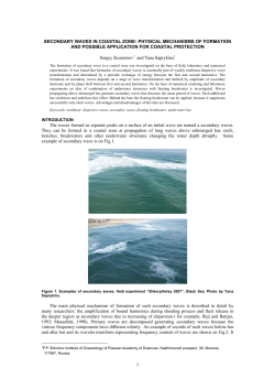 1 SECONDARY WAVES IN COASTAL ZONE: PHYSICAL