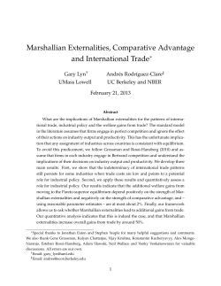 Marshallian Externalities, Comparative