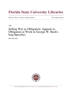 Selling War as Obligation: Appeals to Obligation at Work in George