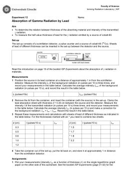 Absorption of Gamma Radiation by Lead