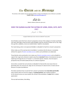 does the quran allow the eating of lions, dogs
