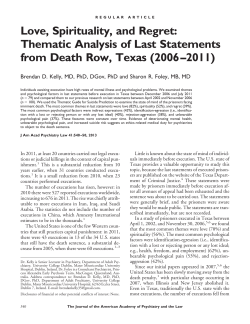 Love, Spirituality, and Regret: Thematic Analysis of Last Statements