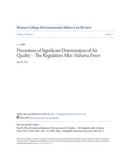 Prevention of Significant Deterioration of Air Quality