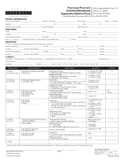 Psoriasis/Psoriatic Arthritis Referral Form