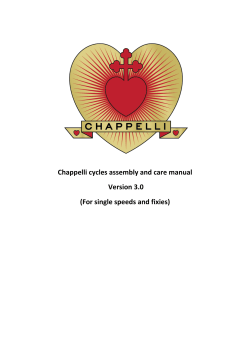 Chappelli cycles assembly and care manual Version 3.0 (For single
