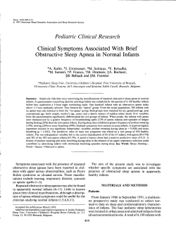 Pediatric Clinical Research Clinical Symptoms Associated With Brief