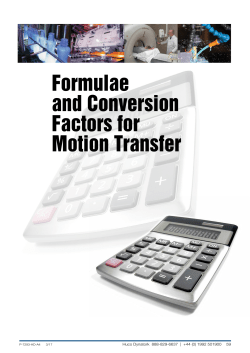 Formulae and Conversion Factors