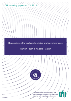 Dimensions of broadband policies and developments