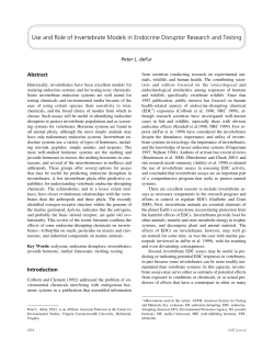 Use and Role of Invertebrate Models in Endocrine Disruptor