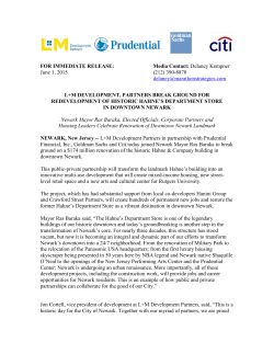 FOR IMMEDIATE RELEASE: Media Contact