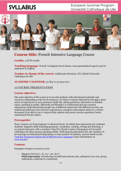 French Intensive Language course