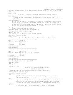 Material Safety Data Sheet Xylenes, mixed isomers with ethylbenzene
