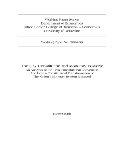 The US Constitution and Monetary Powers
