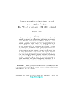 Entrepreneurship and relational capital in a Levantine Context: The