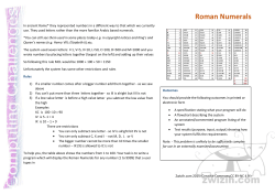 Roman Numerals