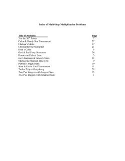 Index of Multi-Step Multiplication Problems Title of Problem Page 3