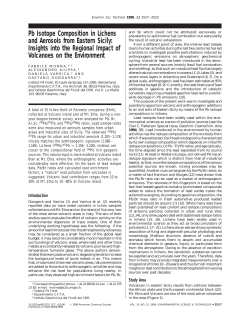 Pb Isotope Composition in Lichens and Aerosols from Eastern Sicily