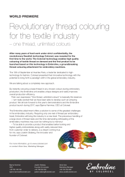Revolutionary thread colouring for the textile industry