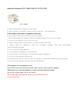 Important Safeguards (NUC 4300 IS EQUAL TO NUC4270