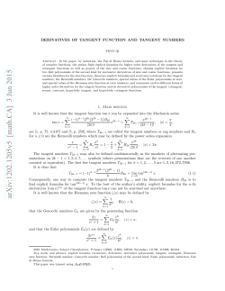 Derivatives of tangent function and tangent numbers