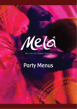 Party Menus - Bombay Mela