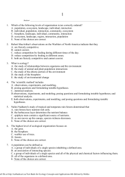 1. Which of the following levels of organization is/are correctly